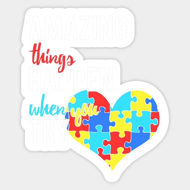 Autism Awareness Heart Puzzle Piece For Amazing Kids Sticker by ShariLambert